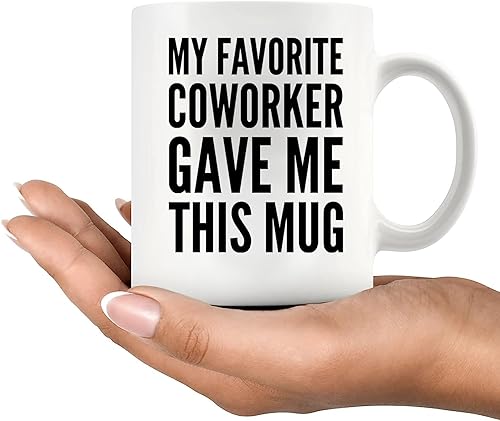 Miniatura 8 de Panvola Taza de café con texto en inglés My Favorite Coworker Gave Me This Going Away Coworker - Taza divertida para jefe de oficina, regalo de
