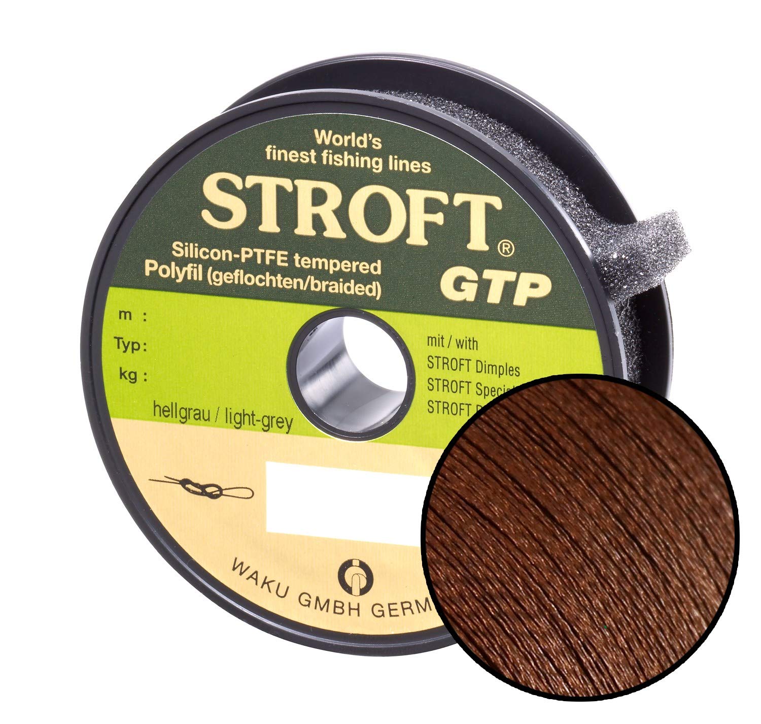 Line STROFT GTP Type R Braided 100m darkbrown, R3-0.200mm-7kg, Dunkelbraun, R3-0,20mm-7kg