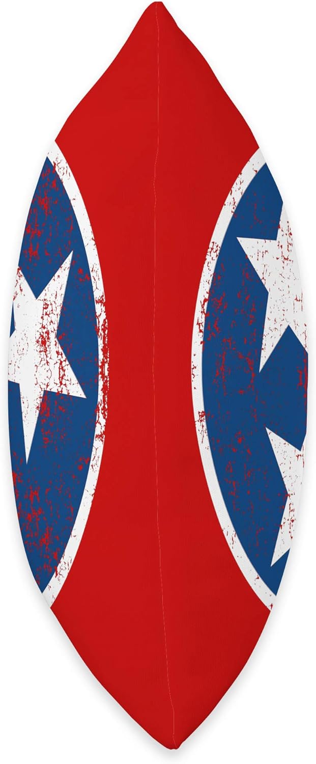 Distressed 3 Star TN Blue and White Tennessee State Flag Throw Pillow