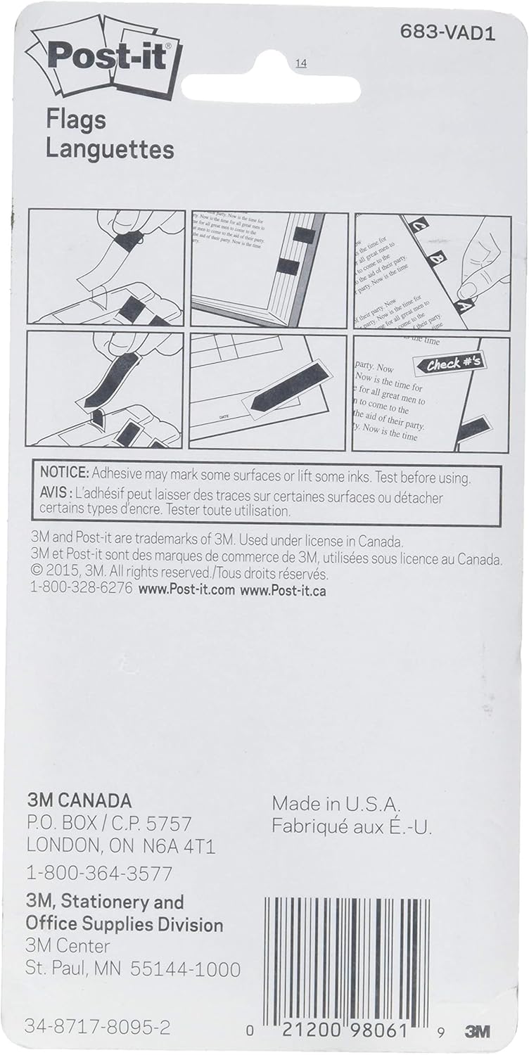Post-it Flags Value Count, Assorted Colors, 280+48 Bonus Arrow Flags (683-VAD1) Packaging may vary : Office Products