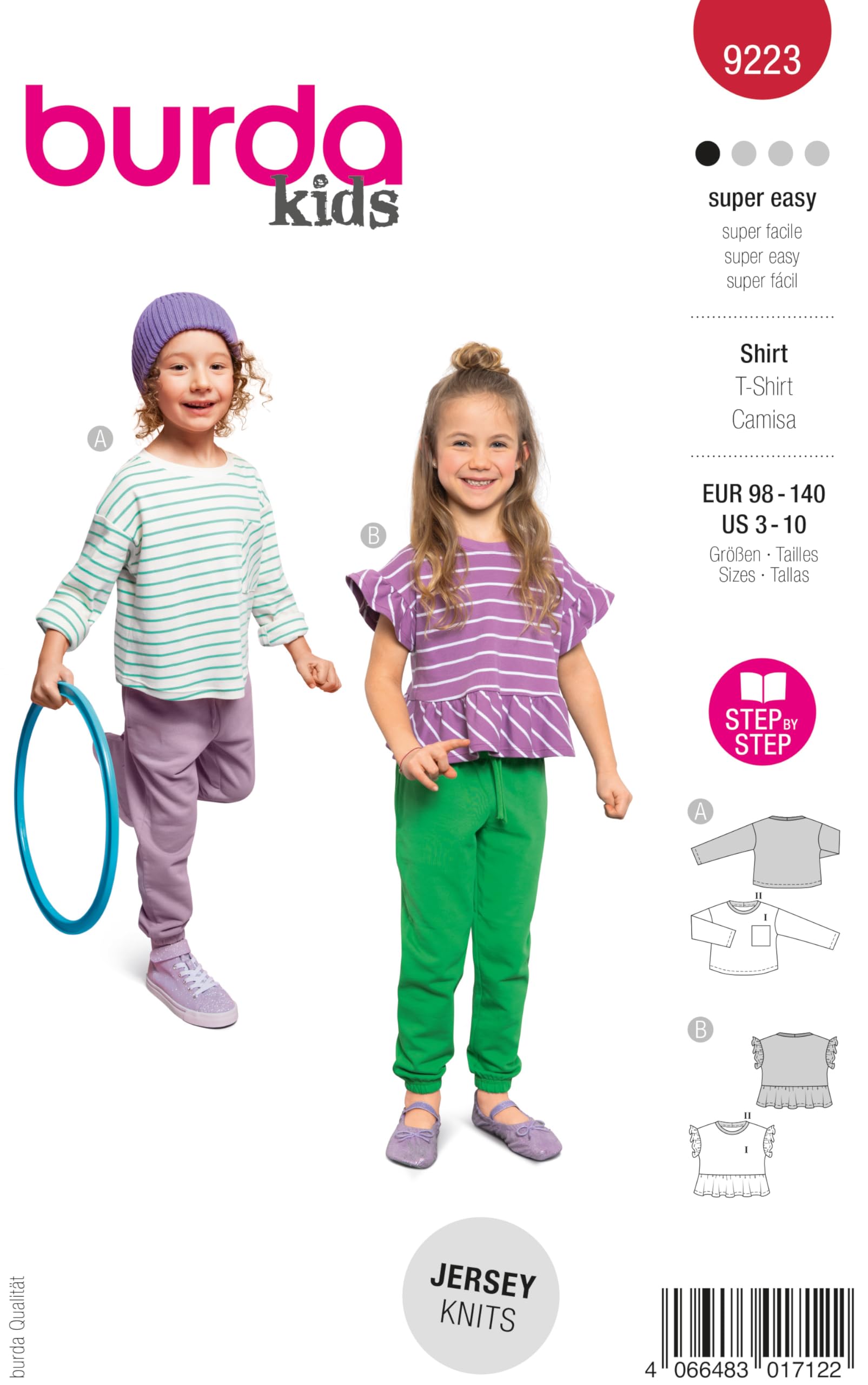 Burda Kids Sewing Pattern Children's Shirt in Two Designs Sizes 98-140