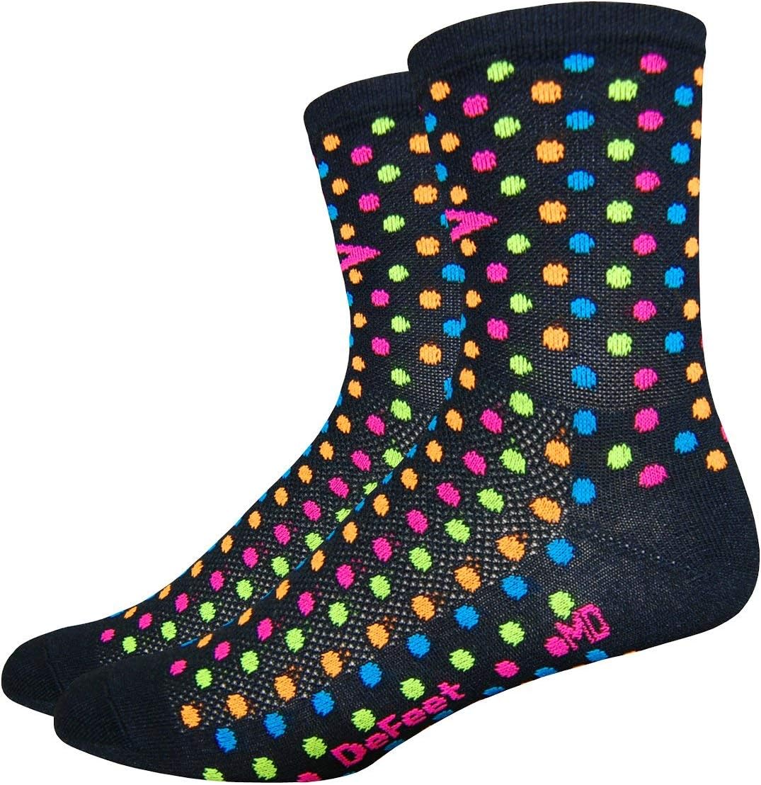 Defeet Aireator Spotty 4" Socks with Color Spots