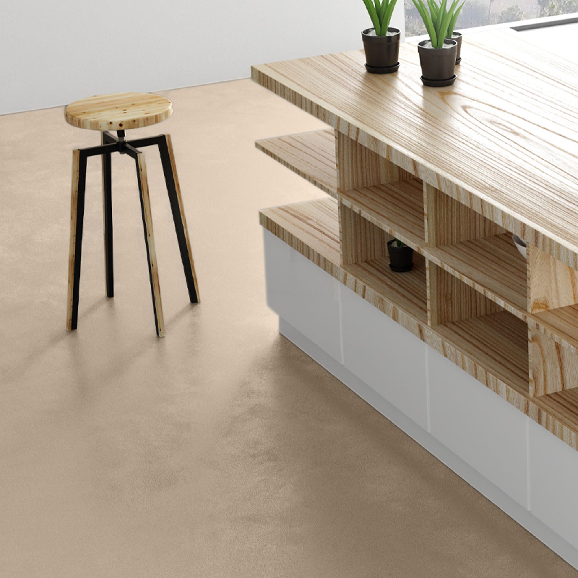 EPODEX Pintura para hormigón 2K con accesorios, 12kg - Sand | Pintura epóxica para suelos, Resina epoxi para suelo, Impermeable, Sótano, garaje, taller, Interior - 30m² con 2 capas