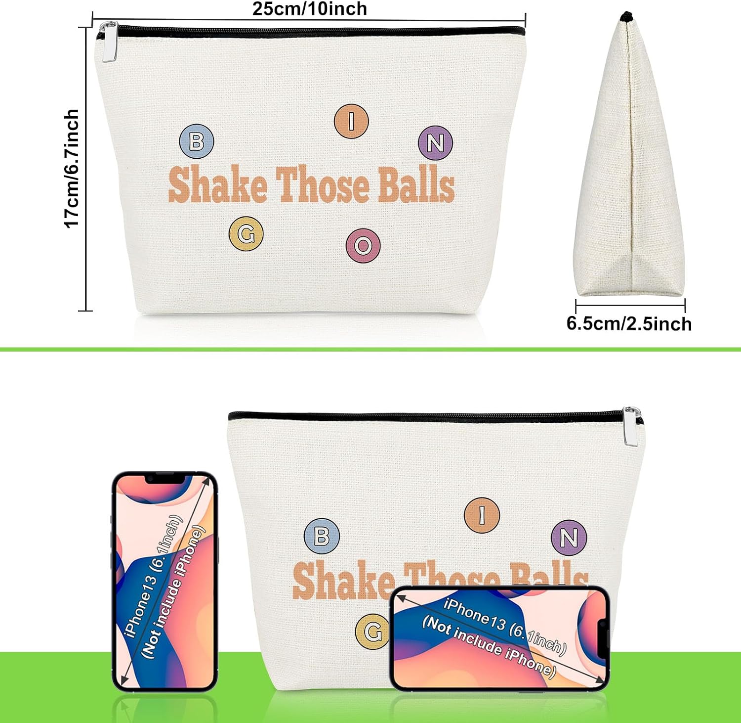 Bingo Gifts Bingo Lover Makeup Bag Gambler Gift Gambling Player Cosmetic Bag for Her Woman Sister Best Friend Funny Gambling Presents Friendship Travel Cosmetic Pouch Christmas Birthday Presents image 4
