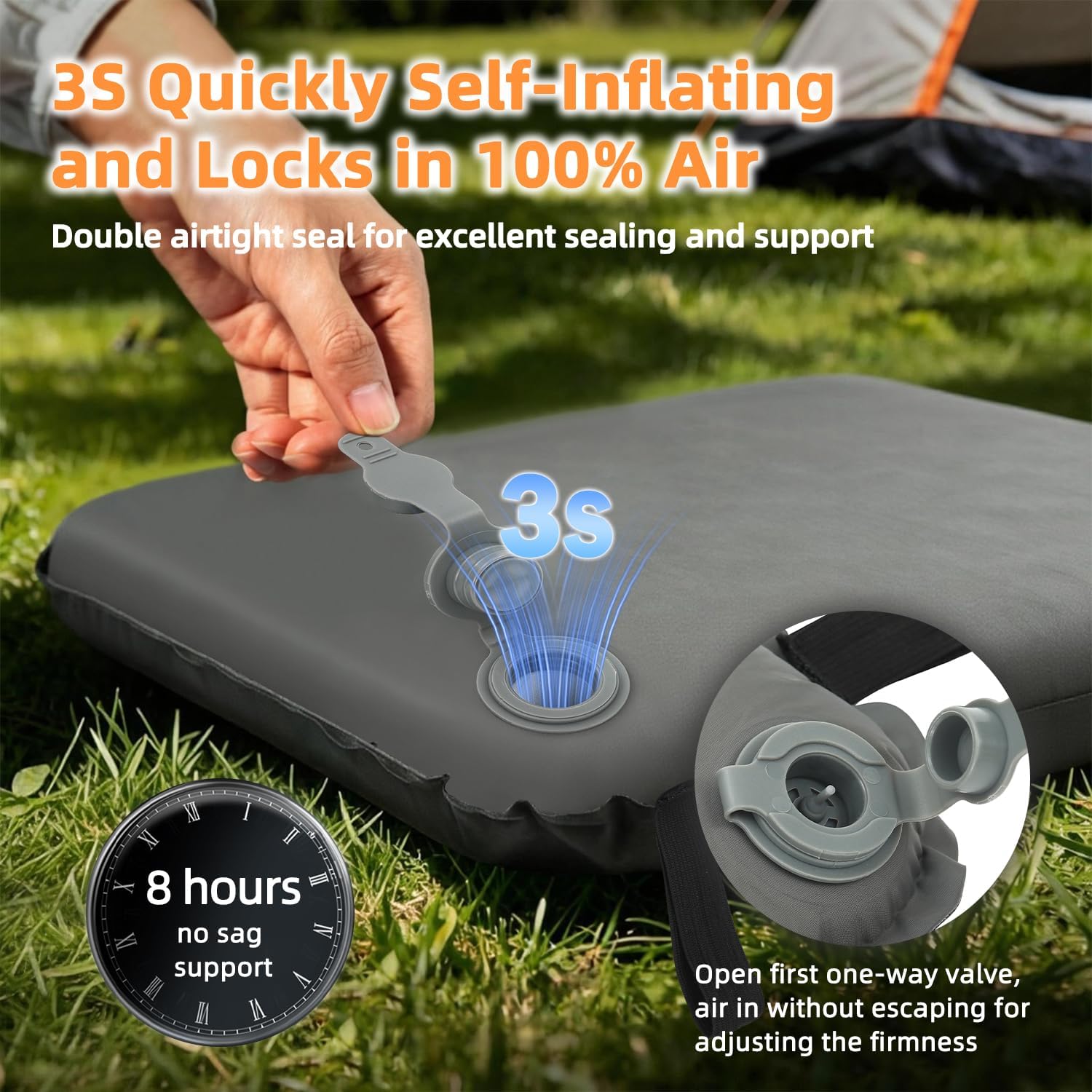 Inflatable Seat Cushion,Self-Inflating Portable Travel Airplane Stadium Seat Cushion for Airplane Long Flight,2pack Compact Lightweight Memory Foam Travel SeatCushion Pad for Bleacher Camping Outdoor