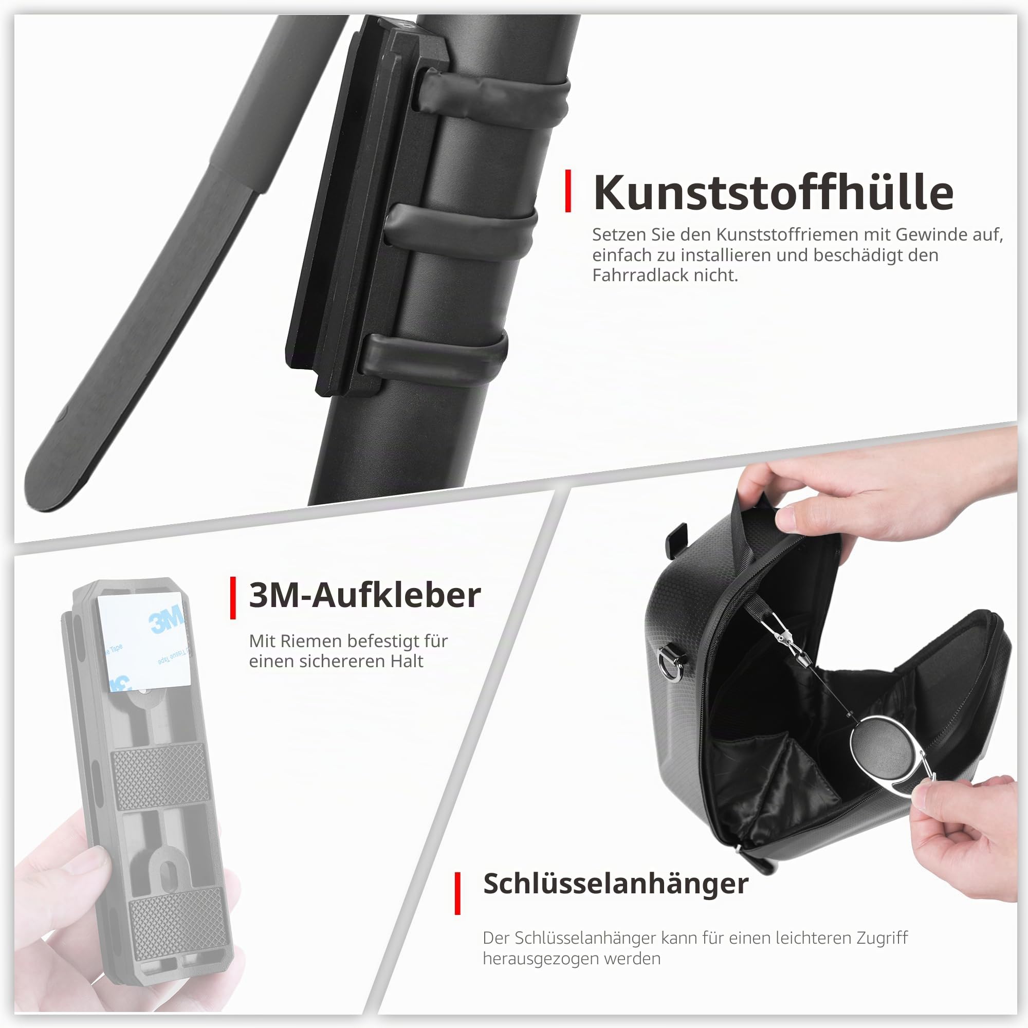 Rhinowalk E Scooter Tasche Lenkertasche für Elektroroller Quick Release wasserdichte Rollertasche Vordertasche für Roller Xiaomi Mijia/Sedway/Ninebot