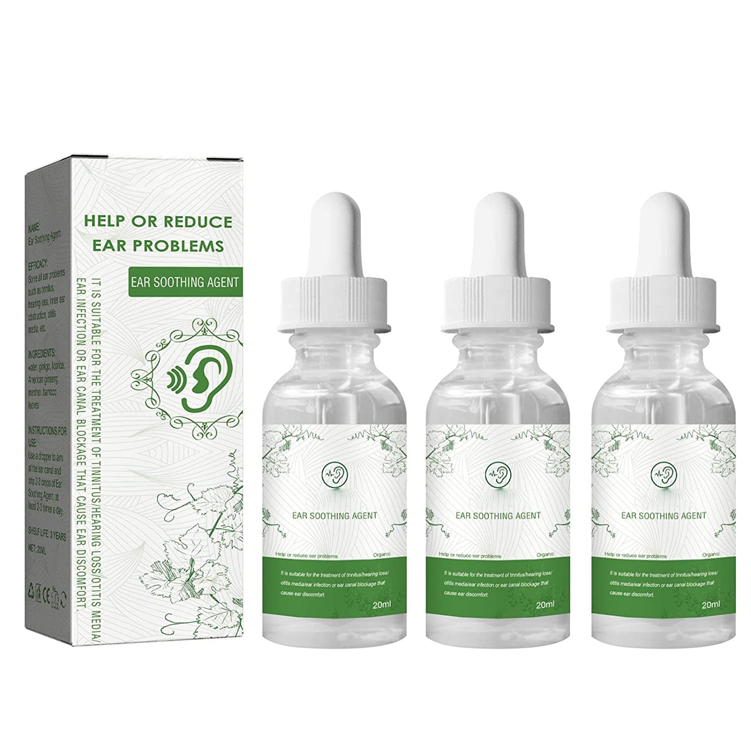 20ml Natural Organic Herbal Drops ARSICOR Organic Herbal Drops Tinnitus Relief Swimmer Ear Drops Ear Soothing Improve Hearing Reduce Tinnitus