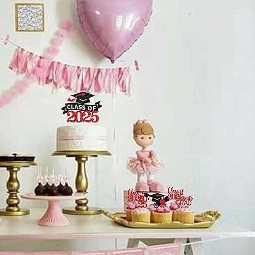 Miniatura 364 de Paquete de 24 adornos dorados para cupcakes de graduación 2025 con purpurina So Proud of You Done Diploma Graduation Cap Cupcake Picks Class of 2025