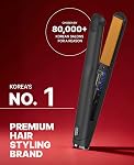 Glampalm Redresseur de cheveux - 1" Fer plat en céramique, 11 Paramètres de chaleur (220°–450°), rapide 25s Chauffe-toi, l'outil de styling de salon no 1 de Corée avec 3D Corde pivotante & Double tension, noire (GP201)