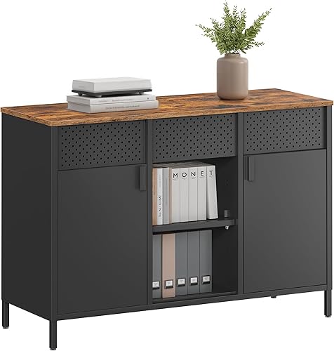 Miniatura 9 de SONGMICS Gabinete de almacenamiento, gabinete de metal, aparador con 2 puertas, 15.7 x 31.5 x 29.9 pulgadas, cierre magnético, estante ajustable,