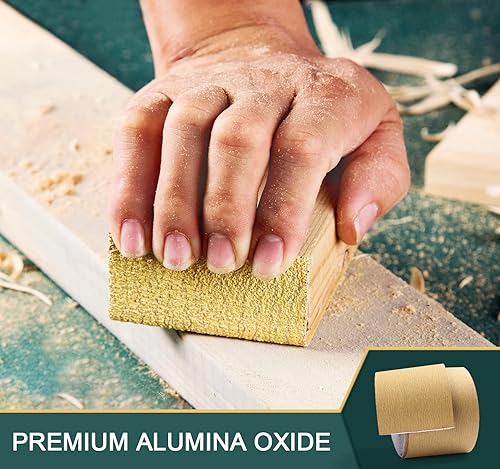 Miniatura 23 de S SATC Papel de lija PSA de grano 600 de 20 yardas de largo, rollo continuo de 2-3/4 pulgadas de ancho, autoadhesivas para automóviles, bloques