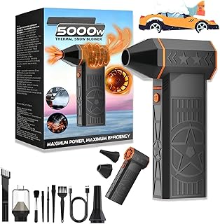 Mini Turbo Snow Blower for Car, 2026 Upgrade Portable Handheld 5000w Thermal Blower with Efficient Turbine Tech for Car Windshield Defrost, Snow Removal (1 Set)