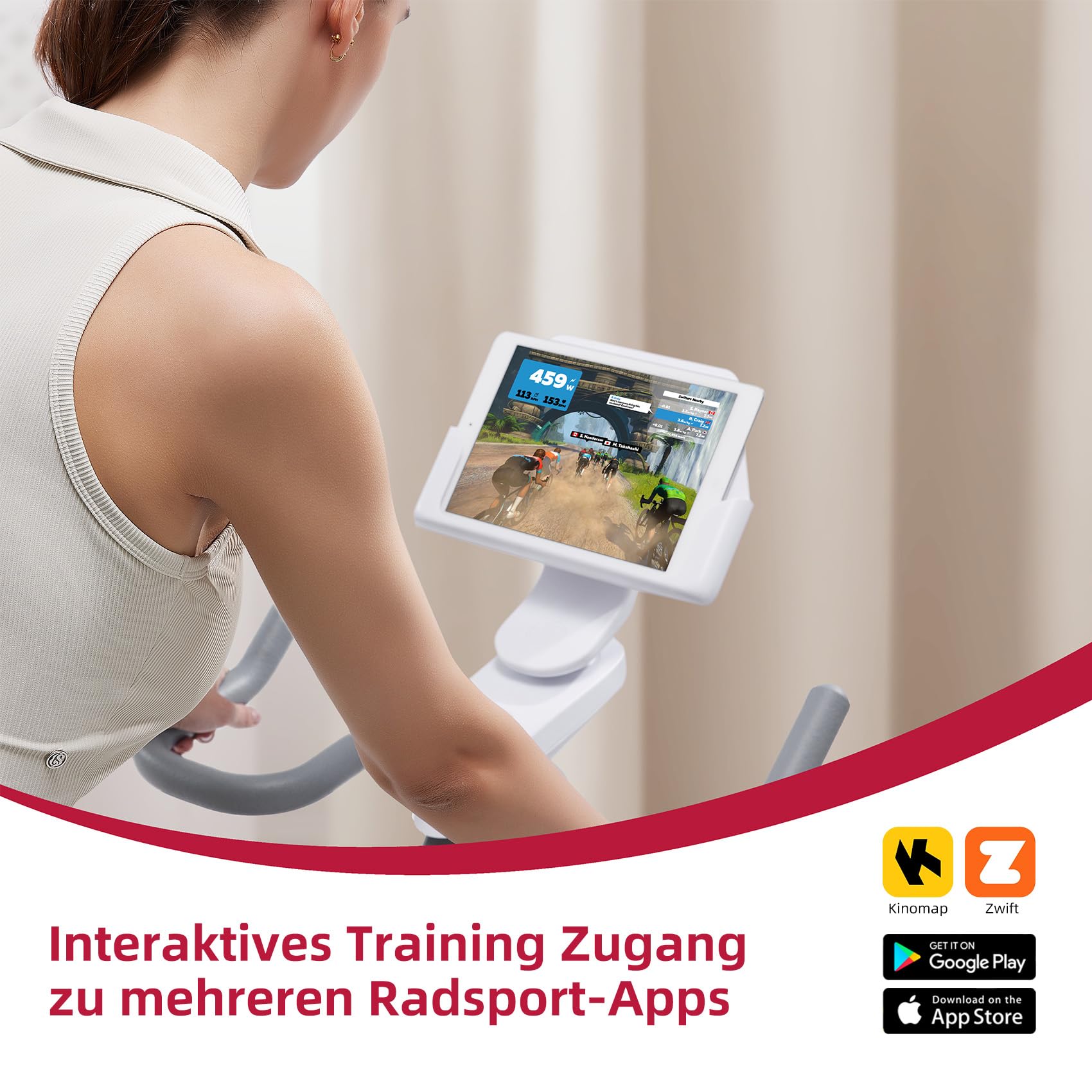 S3 Heimtrainer Ergometer für Zuhause – Leises Fitnessbike mit Magnetbremse & Riemenantrieb, ideal für tägliches Cardiotraining im Home Gym, App-kompatibel mit Zwift & Kinomap