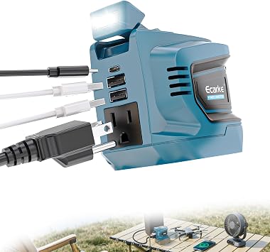 200W Power Inverter for Makita 18V Battery, DC 18V to AC 110-120V Battery Inverter, Portable Power Station Generator, Charger Adapter Powered Outlet with 2 USB Ports & 1 Type-C & 1 AC Outlet