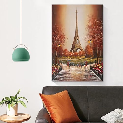Miniatura 4 de Arte de la Torre Eiffel, paisaje urbano de París al atardecer, póster de Francia, hermoso paisaje urbano famoso, impresiones artísticas de pared