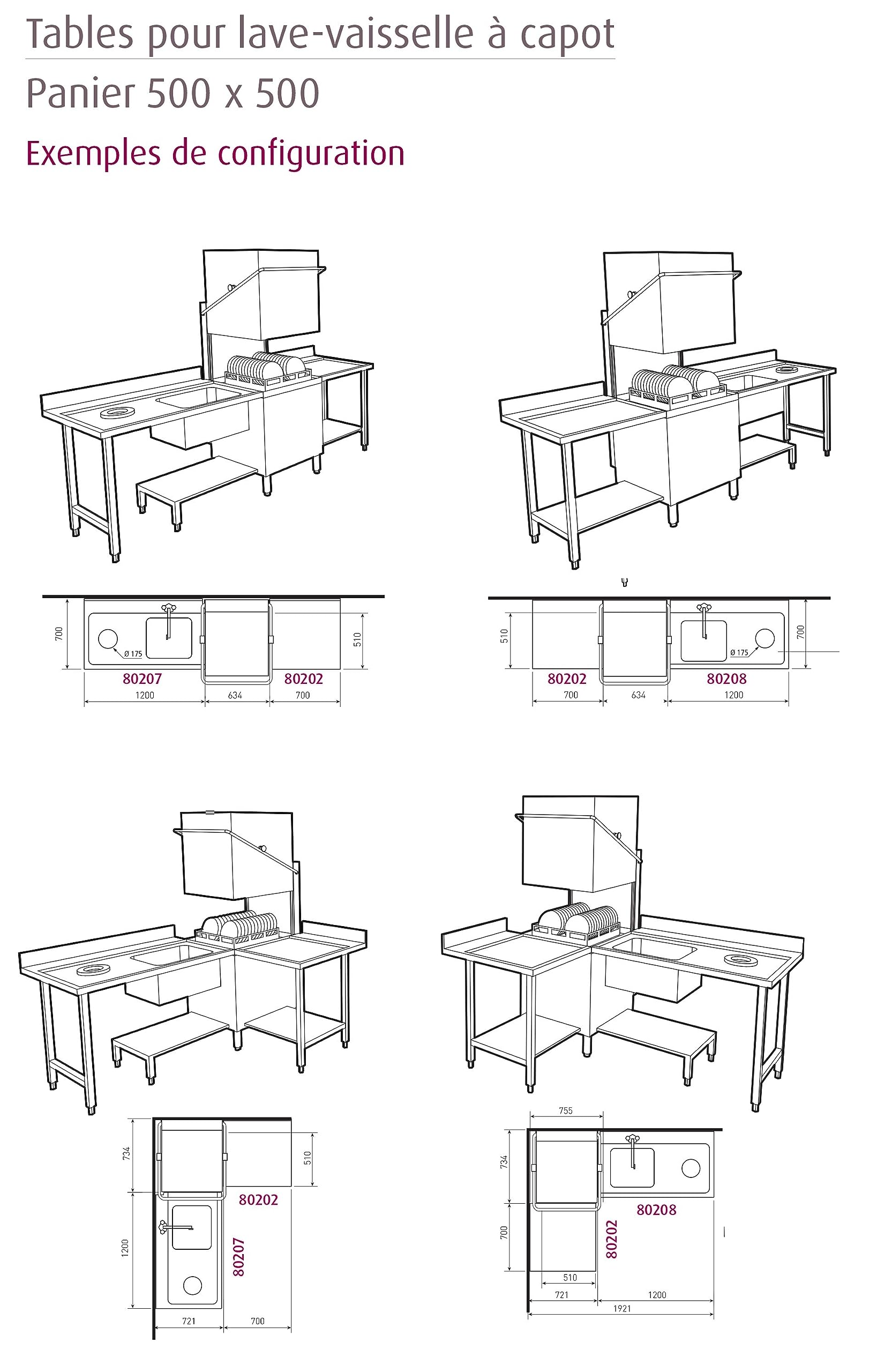Table de Prélavage Lave-Vaisselle à Capot avec Vide-Ordures - Accrochage à Gauche - L 1200 mm - Elettrobar