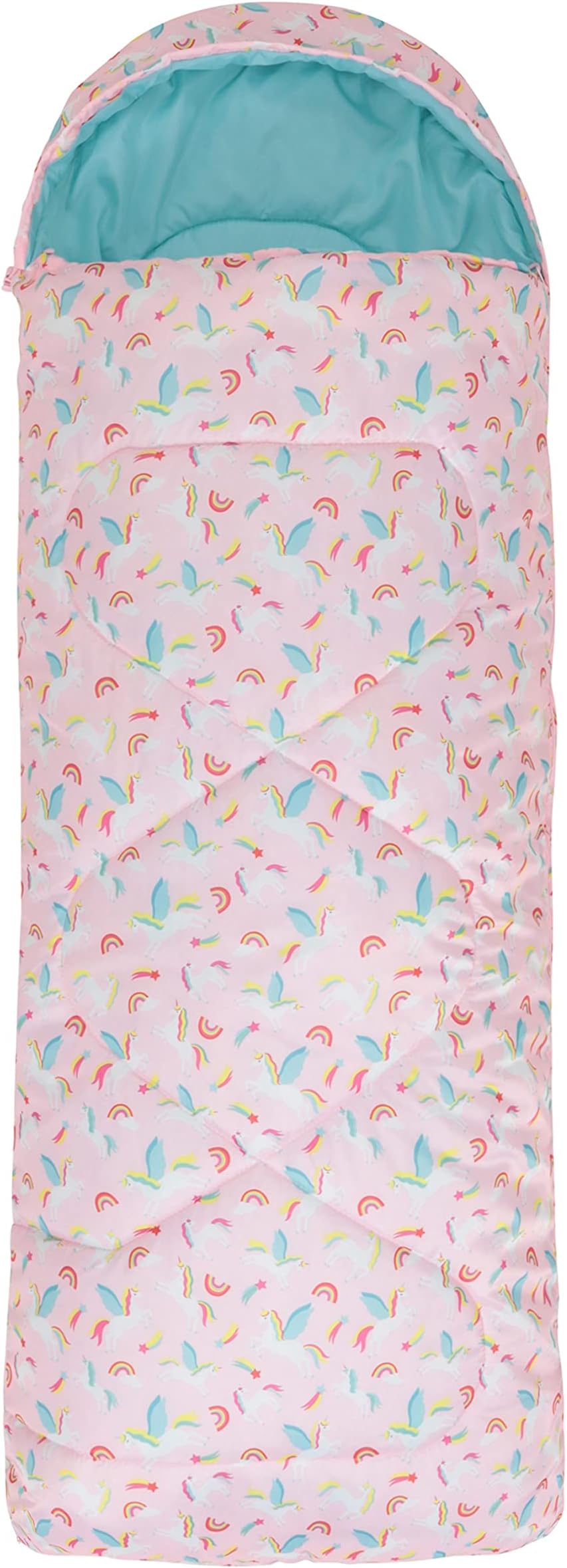 Mountain Warehouse Apex Mini Square Patterned Sleeping Bag - 2 Season, Lightweight & Insulated Bag - For Autumn, Camping, Hiking & Trekking