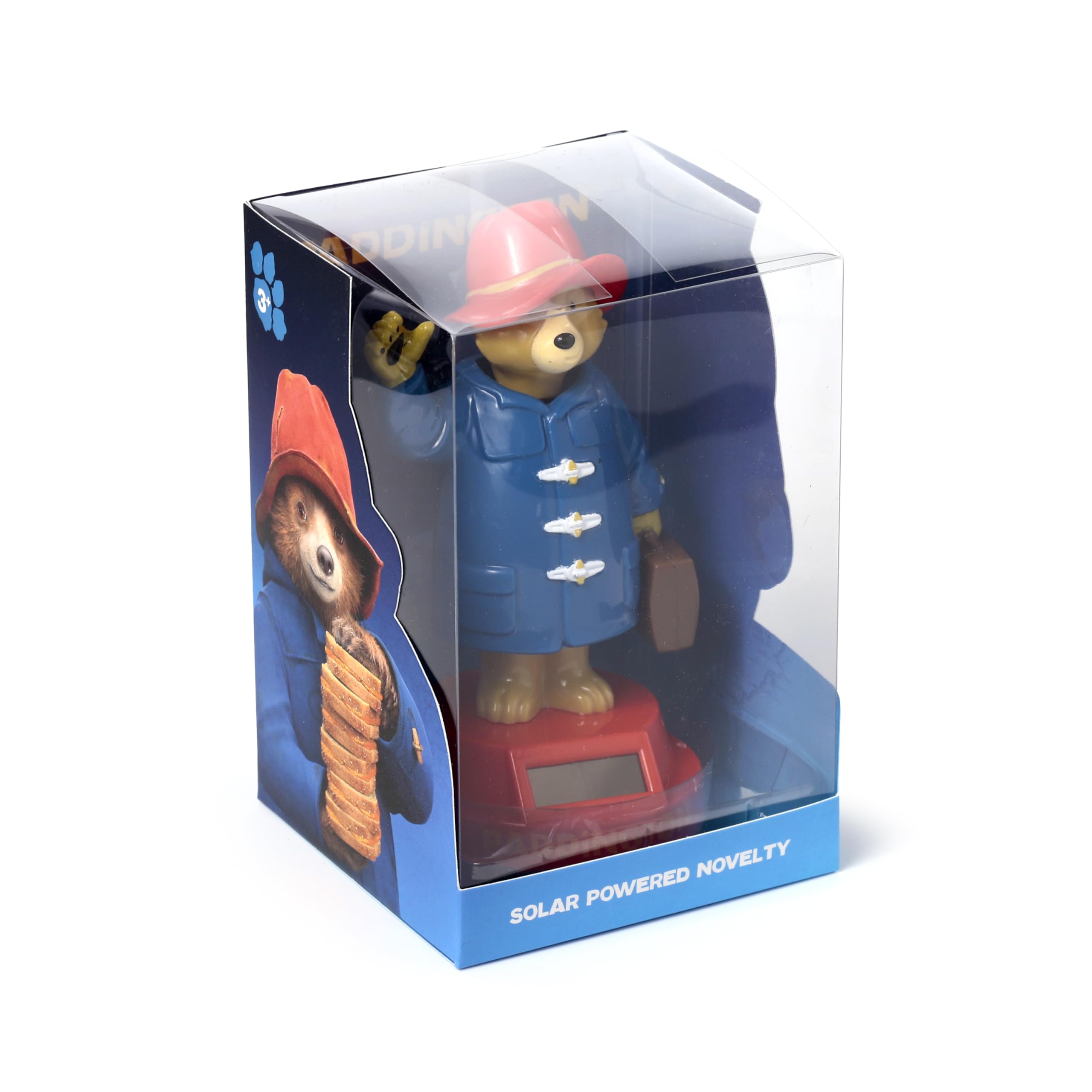 Puckator Solar Pal di Orso Paddington - Personaggi ad Energia Solare, Cappotto blu, Base Rossa, Statuetta Ballerina per Scrivania, Davanzale Finestra e Cruscotto Auto, Licenza Ufficiale