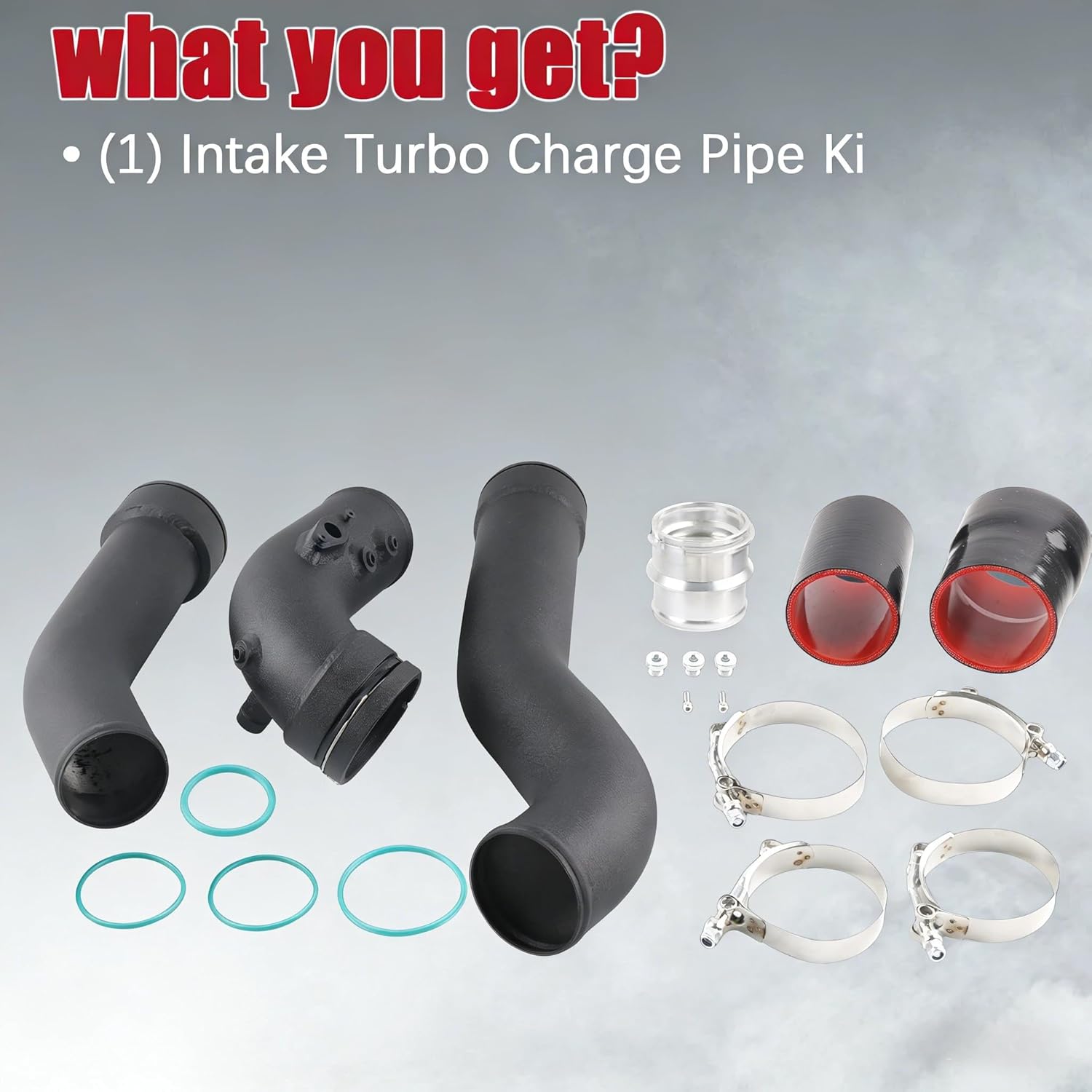 Turbo Charge Intake Pipe Kit Fit for 2012-2018 BMW 128i / 228i / 320i / 328i N20 / N26 2.0L Turbo 2013-2016 BMW 420i / 428i N20 / N26 2.0L, Made of Aluminum