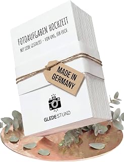 Fotoaufgaben Hochzeit – 100 Karten mit 90 kreativen Aufgaben + 10 Blanko-Karten, nachhaltig produziert und in modernem, schlichtem Design | Perfektes Hochzeitsspiel für Gäste