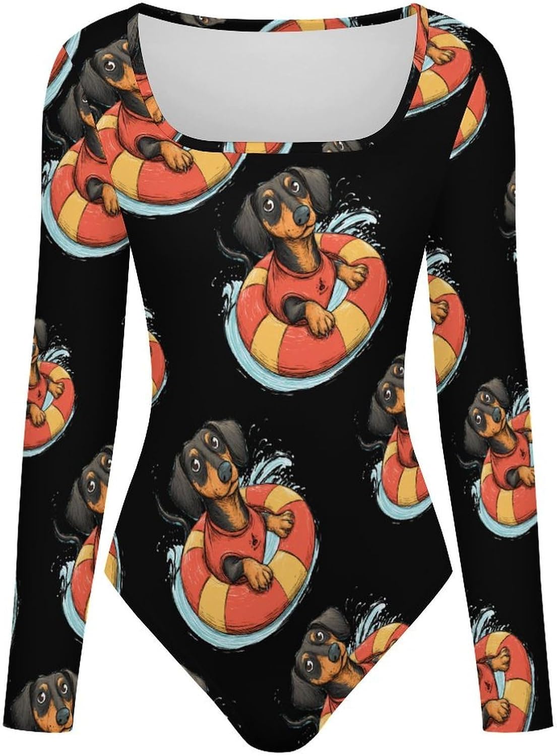 Dachshund Women's Bodysuits Long Sleeve Top 5XL