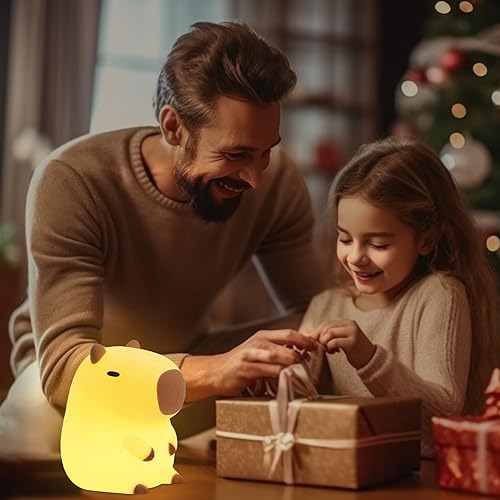 Miniatura 8 de YuanDian Capybara Luz nocturna  Adorable lámpara de silicona para niños, bebés, adultos  Lindo regalo Capybara, decoración de dormitorio de guardería