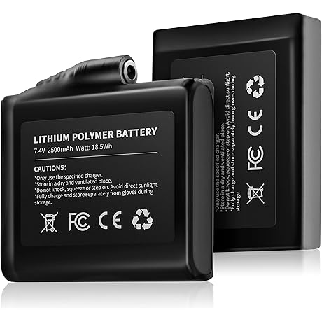 Velazzio Rechargeable 7.4V Li-ion Batteries for Heated Gloves (Pair, 2500mAh or 3000mAh)