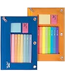 Mr. Pen- Pencil Pouch for 3 Ring Binder, 2 Pack, Blue and Orange, 3 Ring Binder Pencil Pouch