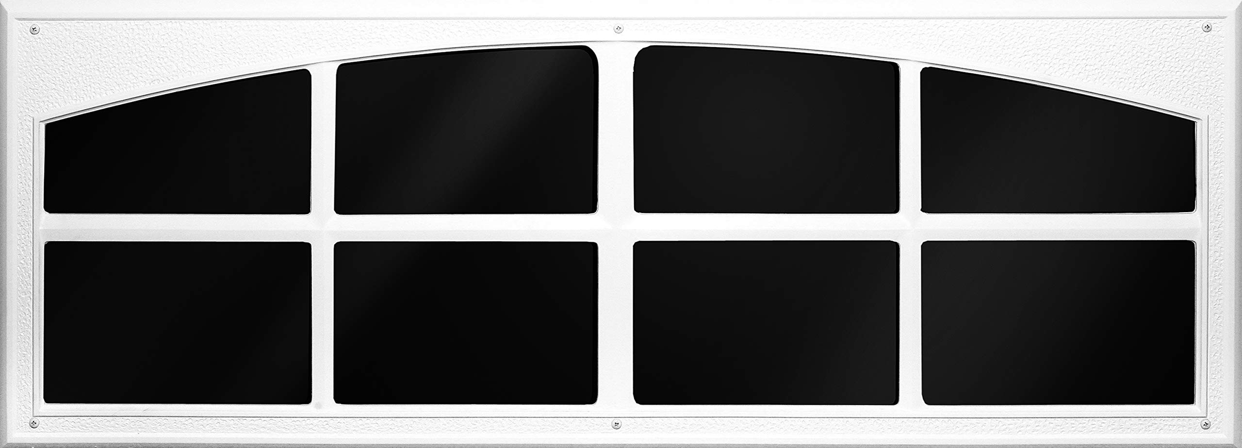 Coach House Signature Décor Simulated Garage Door Window Kit - Easy-Install Faux Garage Windows for Two Car Garage - Garage Door Decorative Hardware, Made in USA (White)