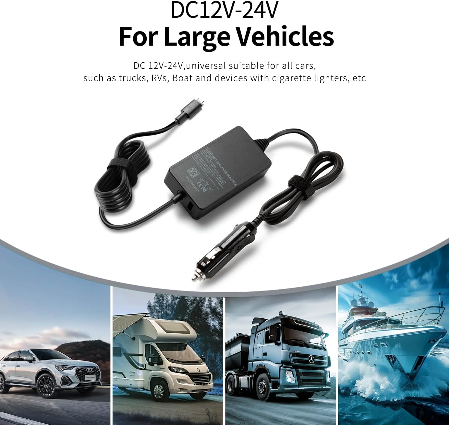 HSXIRQA 12V/24V 100W Car Laptop Charger USB C for Lenovo Thinkpad MacBook HP Dell Acer Asus,Google,MSI, LG, Samsung,Huawei,Surface pro 9 8, Razer, Chromebook, ROG Ally, Steam Deck All Type-C Devices - Image 6