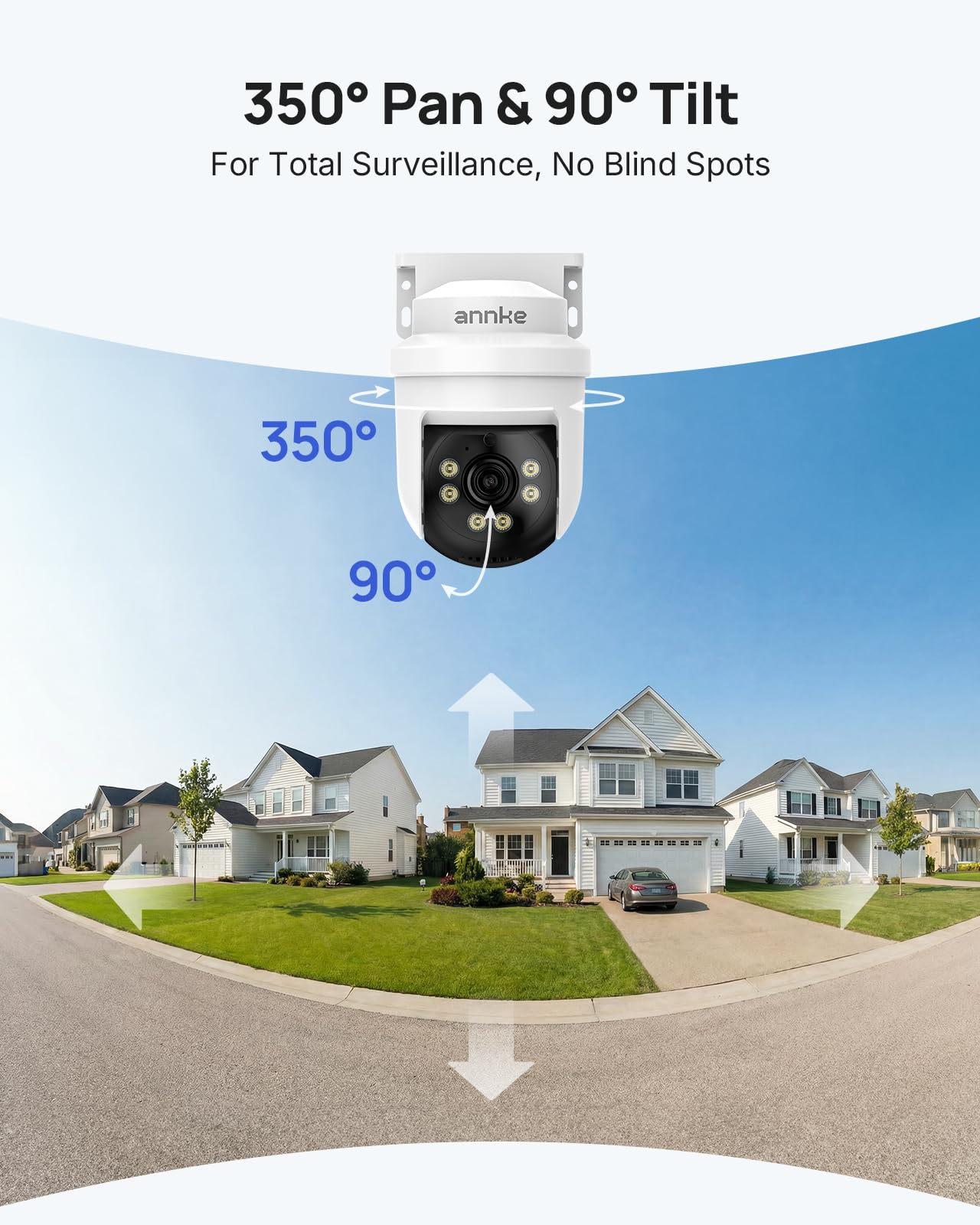 ANNKE 3K Kit Telecamere Videosorveglianza Cablate per Esterni,2X 3K PTZ Telecamere con Audio, 5MP Lite DVR 8 Canali con Rilevamento IA di Persone/Veicoli e Hard Disk 1TB, Registrazione 24/7