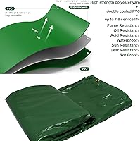 Vista 3 de HTTMT - 10' x 20' Cubiertas de lona de vinilo verde resistente de 14 mil para usos múltiples: impermeable, resistente al sol, techo, lona a prueba