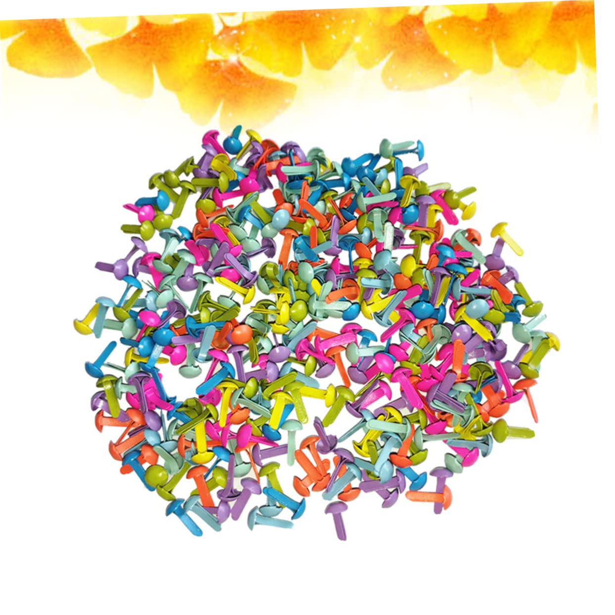 Veemoon Scrapbooking Kit 100 Pcs Metal Brads Pastel Round Brads Craft Pins for DIY Projects