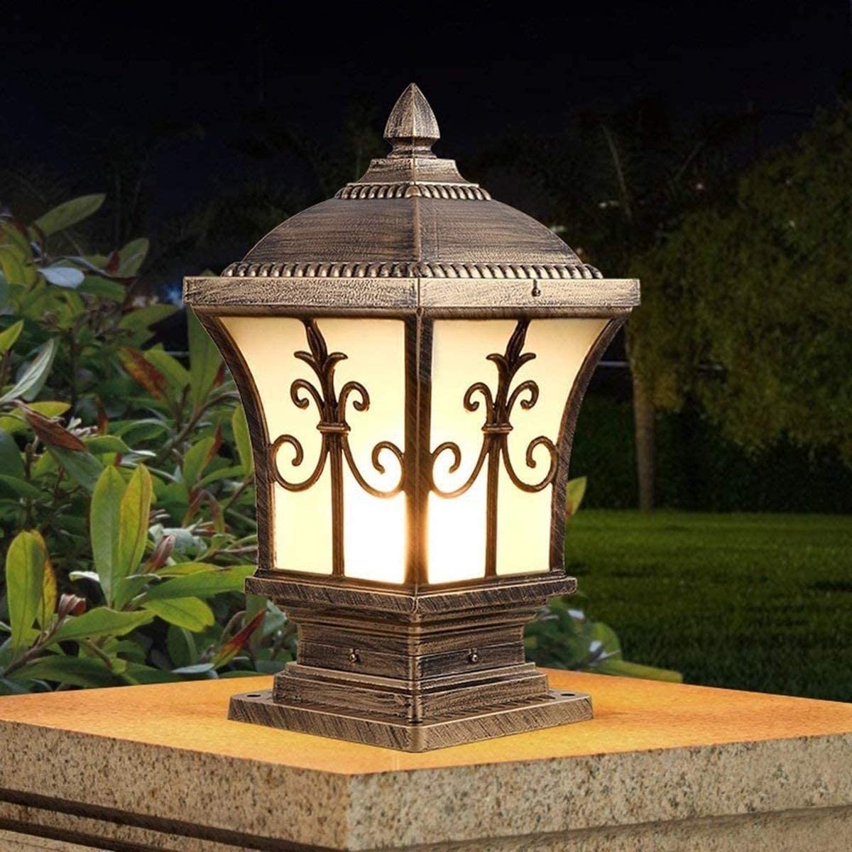 QUSYZD Post Light E27 Column Lamp Villa Pillar Lamp Outdoor Garden Light Wall Lamp Post Light Waterproof Exterior Post Lantern Outdoor Waterproof Residential Villa Garden Light,