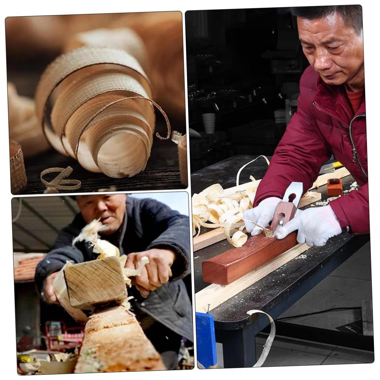 Cepilladora de Madera Manual Herramienta de Acero y Madera para Carpintería Alta Dureza y Resistencia al Desgaste, Uso en Taller