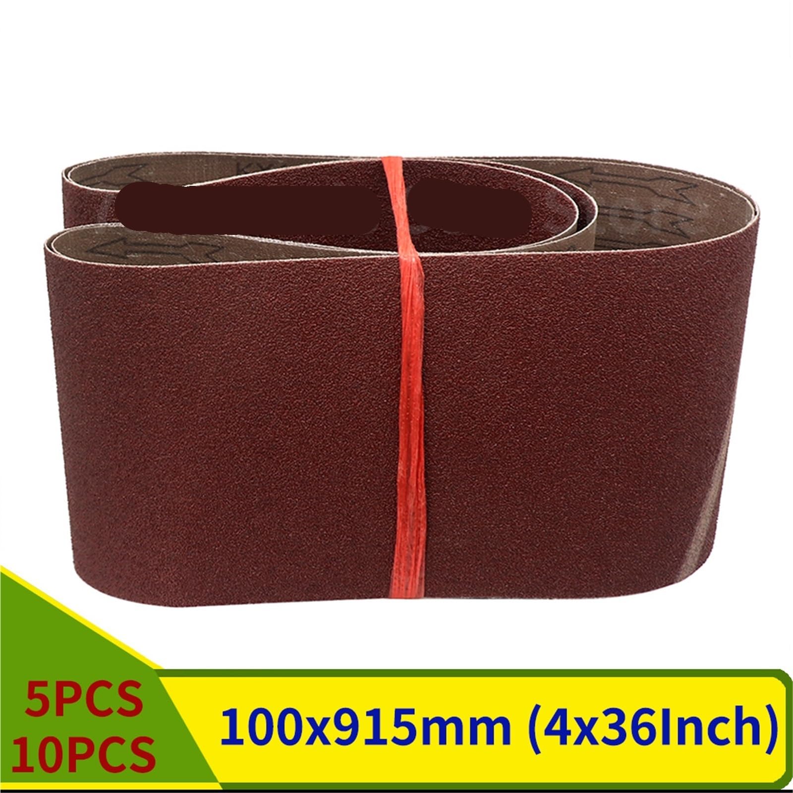 5/10PCS 100 * 915 millimetri Nastri Abrasivi 40-1000 Grana Legno Morbido Metallo Lucidatura Carta Vetrata Fasce Abrasive for Levigatrice a Nastro Strumento(5PCS,40 Grit)