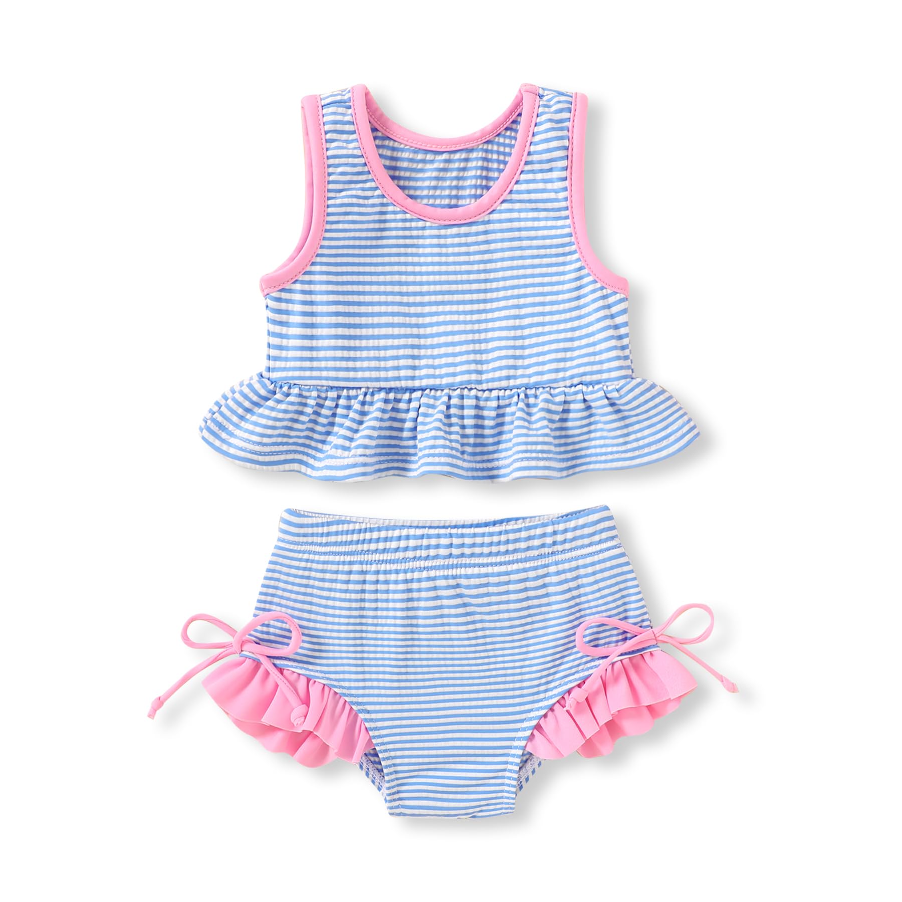 HAPPYMA Baby Swimsuit Toddler Girl Bathing Suit Stripe Bikini