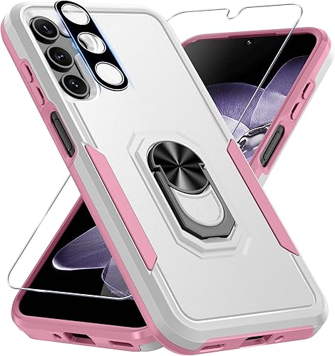 Miniatura 38 de Janmitta Funda compatible con Samsung Galaxy A14 5G con protector de pantalla + protector de lente de cámara, funda resistente de servicio pesado
