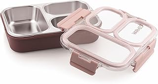 WARMEO BENTO Microwave-Safe Stainless Steel Lunchbox with 3 compartments,bpa Free,Perfect for Office, School, Travelling, ... Price In India
