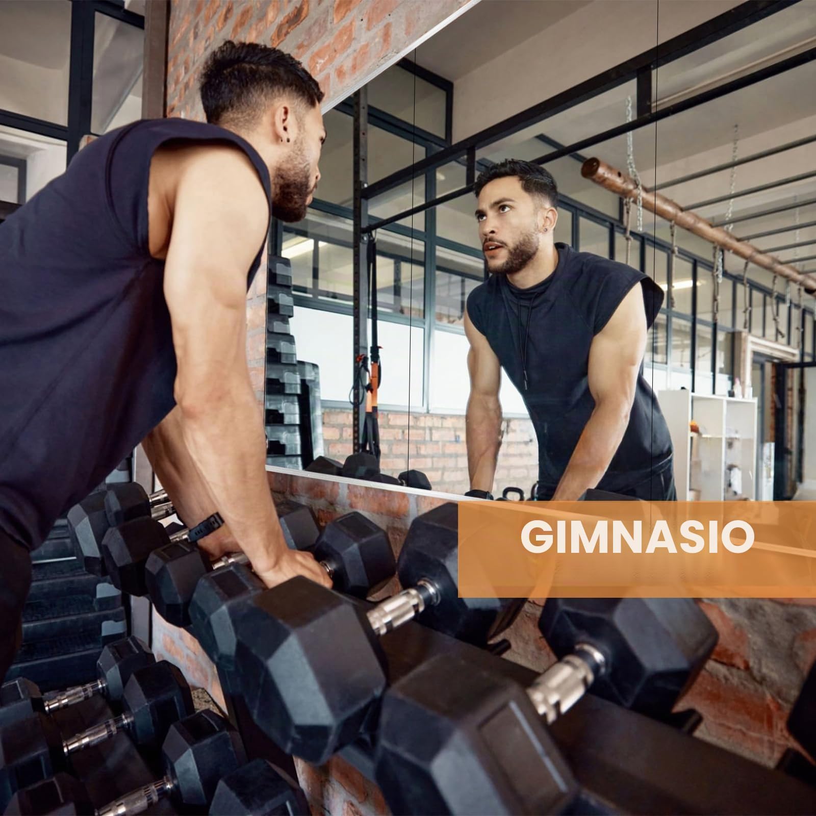 Pertetey - Espejos de Gimnasio para casa, 122 x 61 cm, sin Marco, Gran Espejo de Yoga de Cristal Templado, Espejo de Pared de Longitud Completa para Sala de Deporte, Estudio de Yoga, Dormitorio