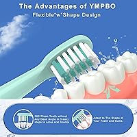 Vista 3 de 10 cabezales de repuesto para cepillos de dientes compatibles con Vekkia Kids Blue Dragon, cepillo de dientes eléctrico, suave y cómodo para dientes