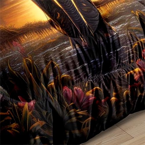 Miniatura 4 de Ydtwnyq Juego de edredón de elefante negro, tamaño Queen, diseño personalizado 3D, juego de edredón de microfibra suave para niños y niños, edredón