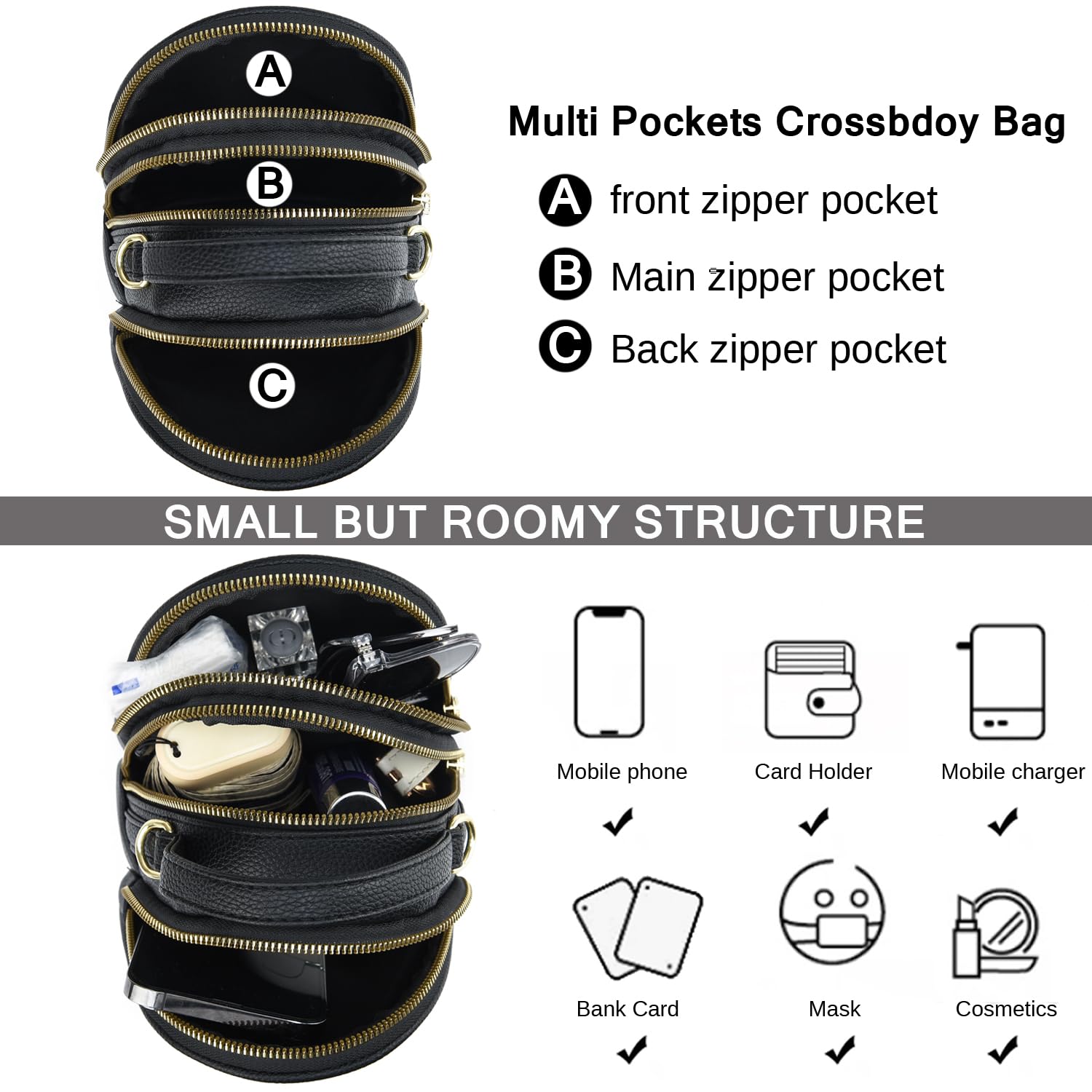 Bolso bandolera pequeño y ligero para mujer, bolso de hombro elegante para cartera o móvil