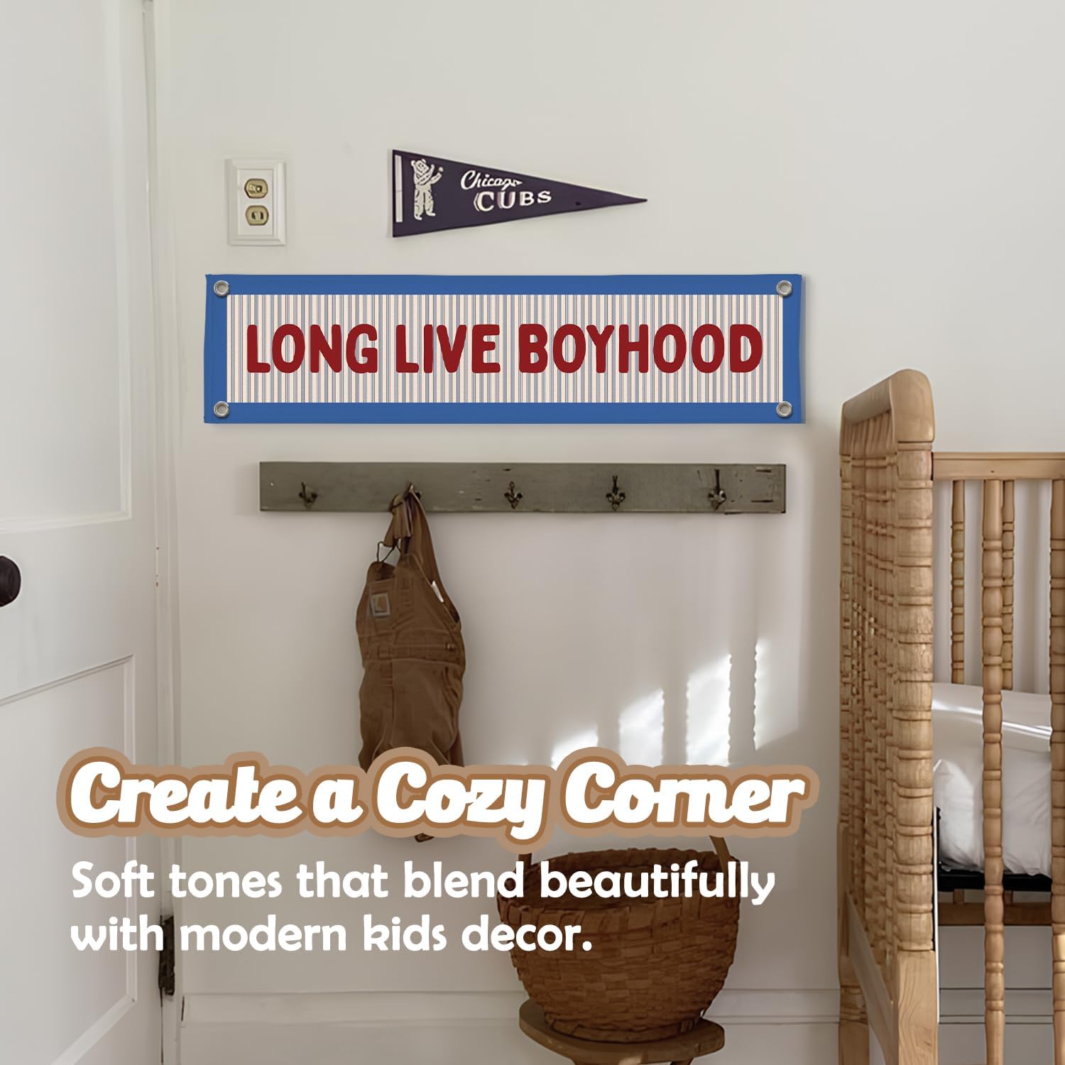 Long Live Boyhood Banner Boy Room Decor, Boyhood Canvas Banner