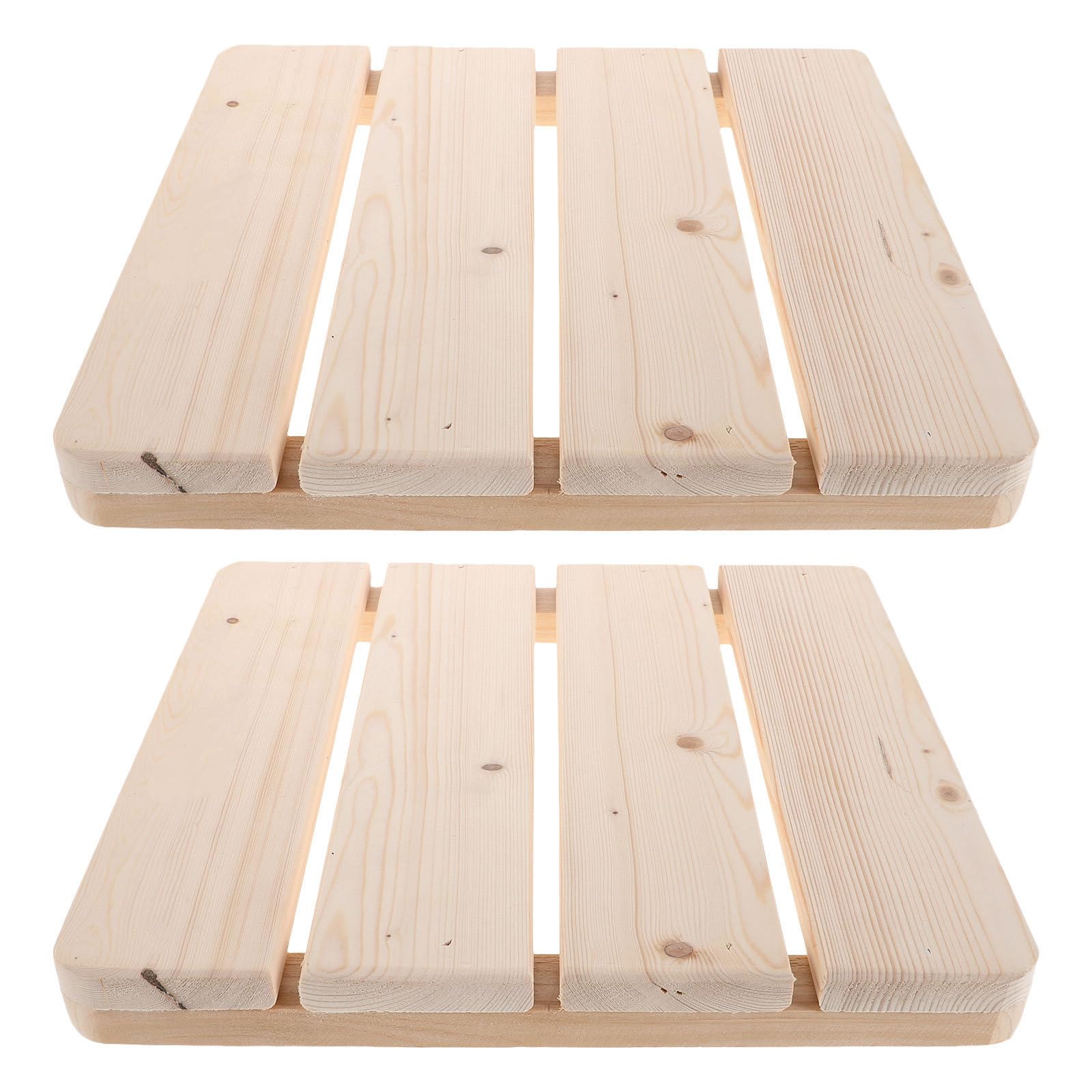Tapis de sol en bois massif anti-glisse pour sécuriser la salle de bain, 2 caillebotis faciles à poser