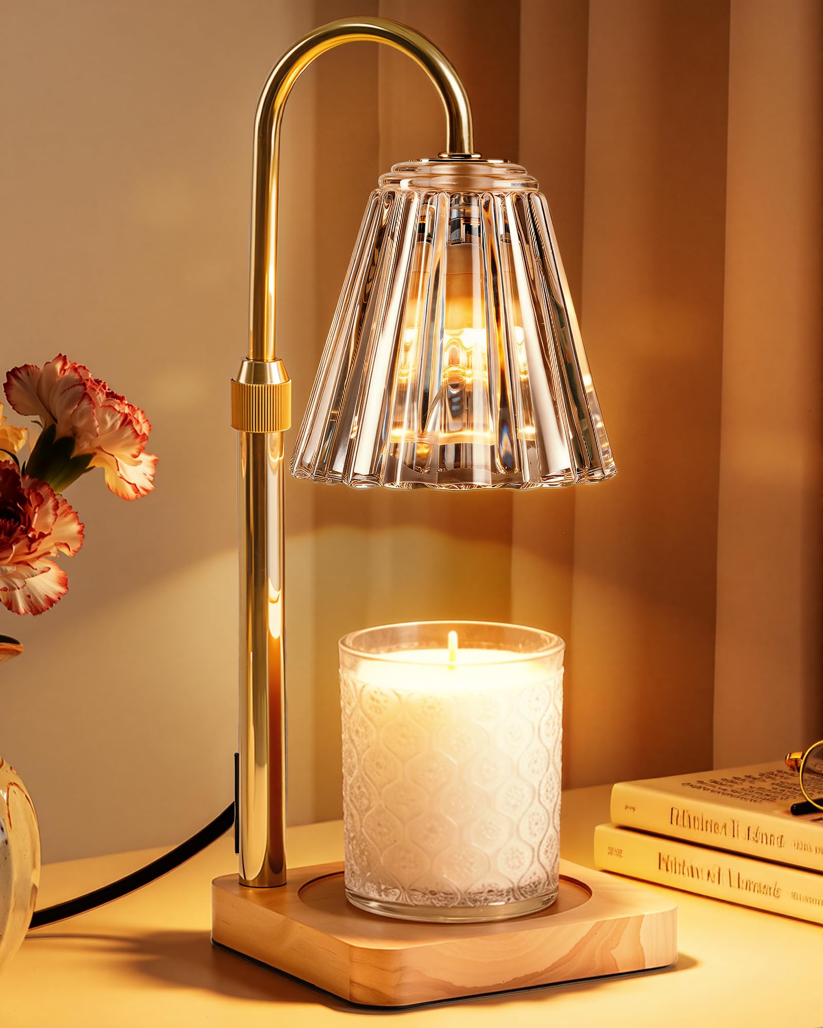 Candle Warmer Lamp with Timer Dimmer for Yankee Candles Adjustable Height, Birthday Gifts for Women Mom Sister, Wax Candle Lamp Warmer Vintage Farmhouse Home Decor