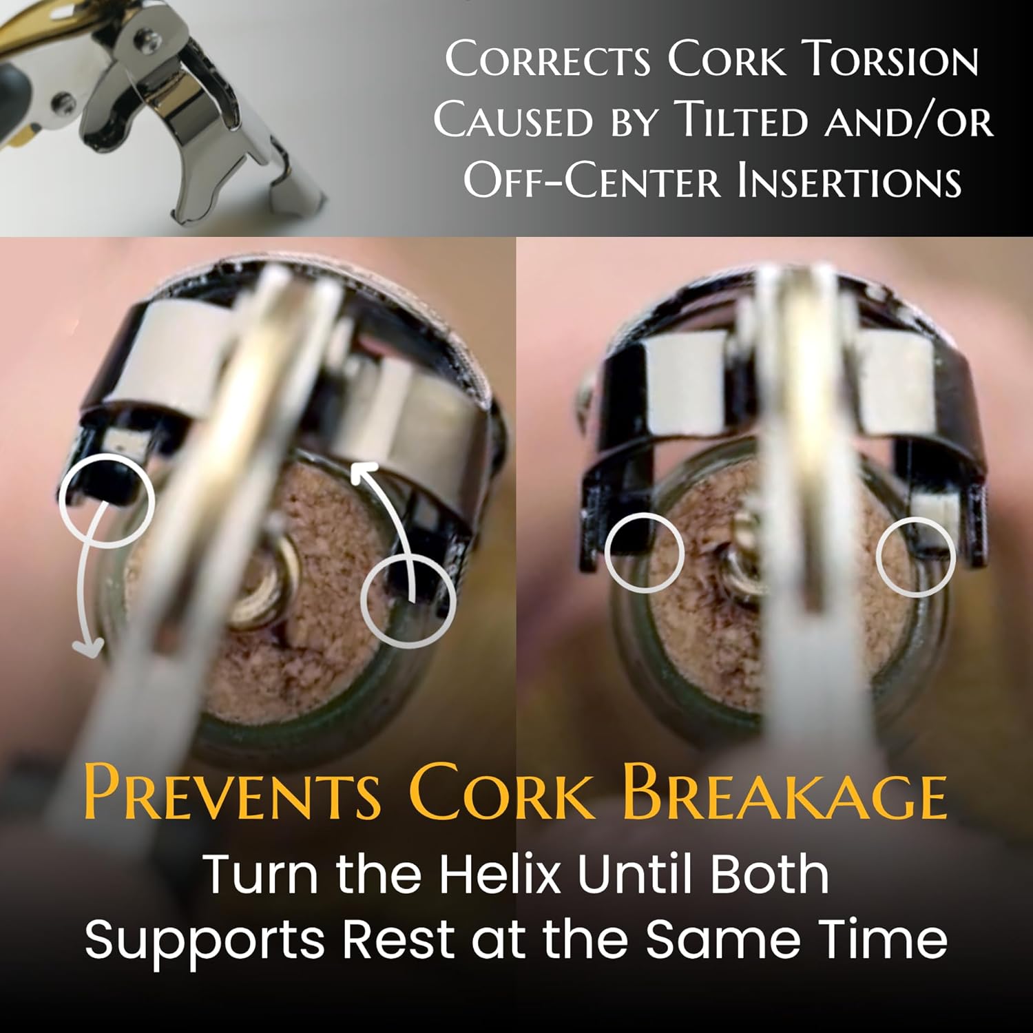 Corkscrew for Professionals FALCORK® 249 – Protection – 2 Steps, Smooth and Stable for Maximum Service Control – No Plastic, Only Premium Materials, Generous Ergonomic Handle