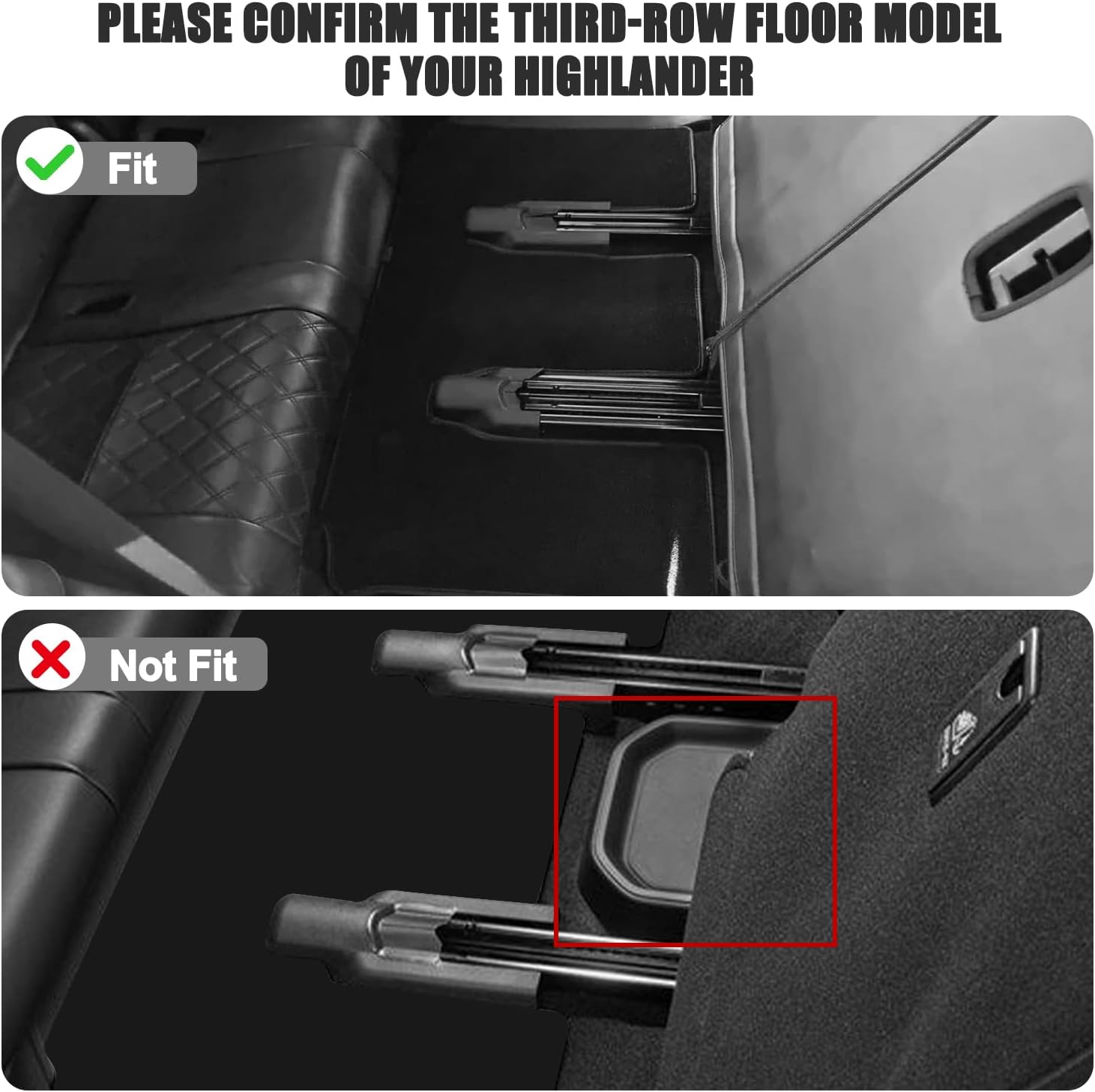 Carpet Floor Mats Fit for Toyota Highlander 2020-2025 7 Seat (Include Hybrid), Custom Fit All Weather Anti-Slip Waterproof Floor Liners - 4pc