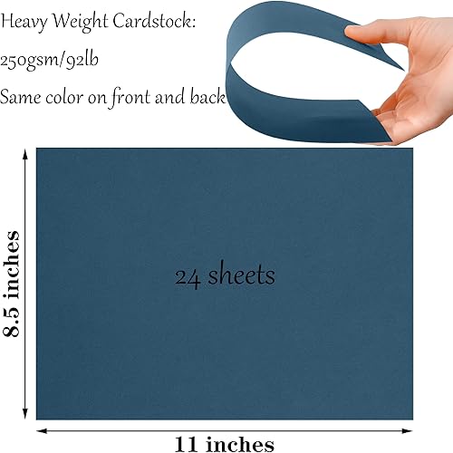 Vista 16 de 24 hojas de papel de cartulina negra de 8.5 x 11 pulgadas para tarjetas de bricolaje, invitaciones, álbumes de recortes y otras manualidades