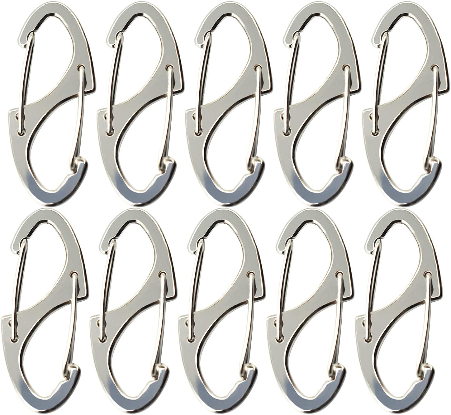 Small Carabiner Clips 1.6 inch(41mm) Metal Double Sided Spring Gate Snap Hooks Keychain Clasp Accessories